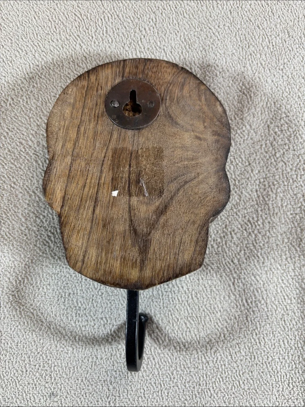 Carved Wood Sugar Skull Wall Hook 7” Day of the Dead Dia de los Muertos